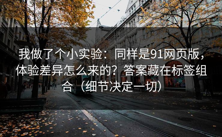 我做了个小实验：同样是91网页版，体验差异怎么来的？答案藏在标签组合（细节决定一切）